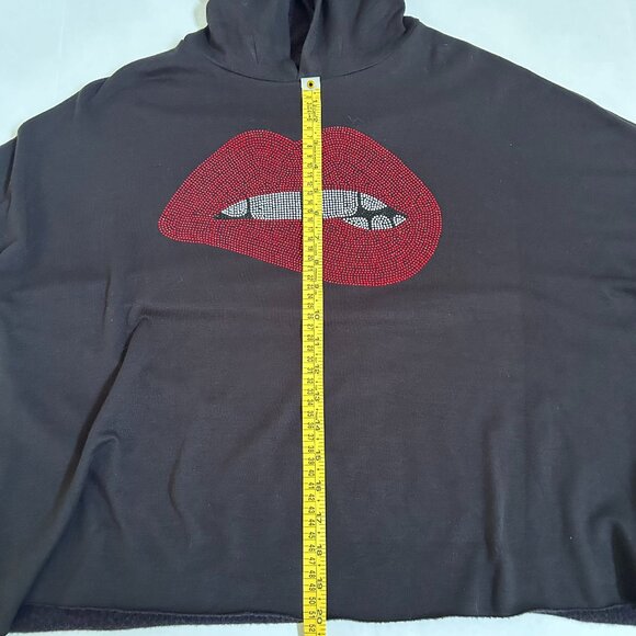 XL Lauren Moshi Delilah X Crystal Biting Lip Hoodie with Bag and Sticker - Picture 9 of 14